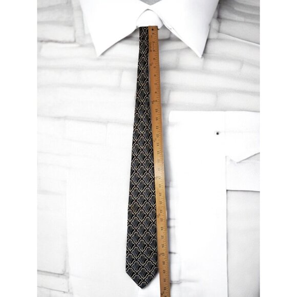 Pavia Handmade in Italy 100% Silk Geometric Pattern Tie—Elegant & Timeless Desig - Picture 6 of 10